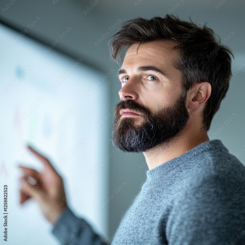 Fototapeta premium man presenting a screen