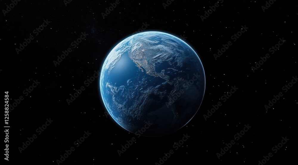 Earth Planet Nighttime View From Space Earth Planet Nighttime View From Space
