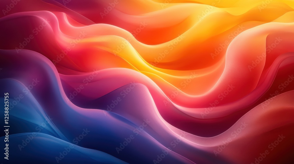 Fototapeta premium Colorful Abstract Waves Flowing in Vibrant Shades of Red and Blue