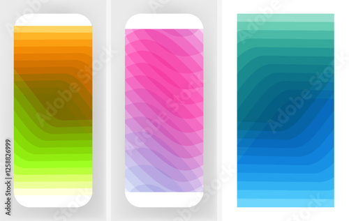 Abstract geometrical background with trendy gradients. Modern screen design for mobile app and web. 3d vector illustration for brochure, banner, flyer or presentation.