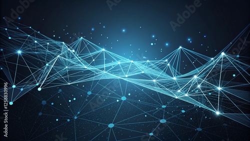 Futuristic Minimalist Digital Background with Abstract Glowing Network, Data Connections, and Technology Aesthetic