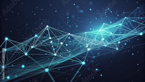 Futuristic Minimalist Digital Background with Abstract Glowing Network, Data Connections, and Technology Aesthetic