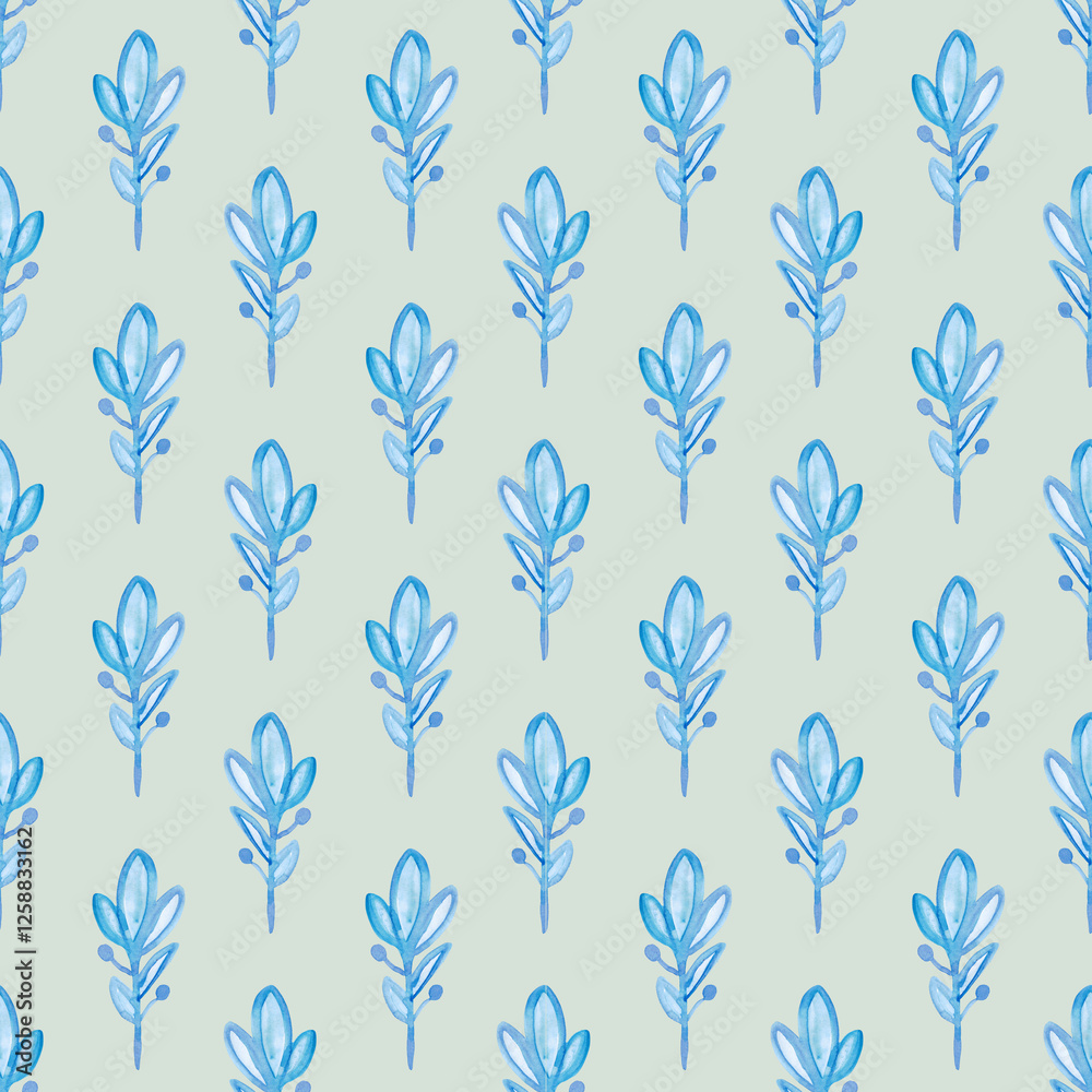 Watercolor seamless pattern with herbs and flowers. Romantic floral background. Fabric design. Watercolor seamless pattern with herbs and flowers. Romantic floral background. Fabric design.