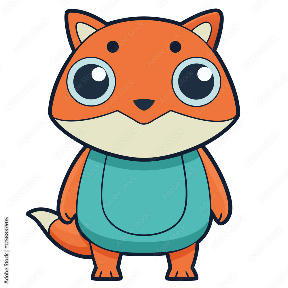 Cute Cartoon Blue Bull Character with Horns Cute Cartoon Blue Bull Character with Horns