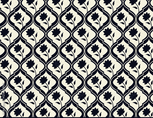 Vintage Floral Lattice Pattern