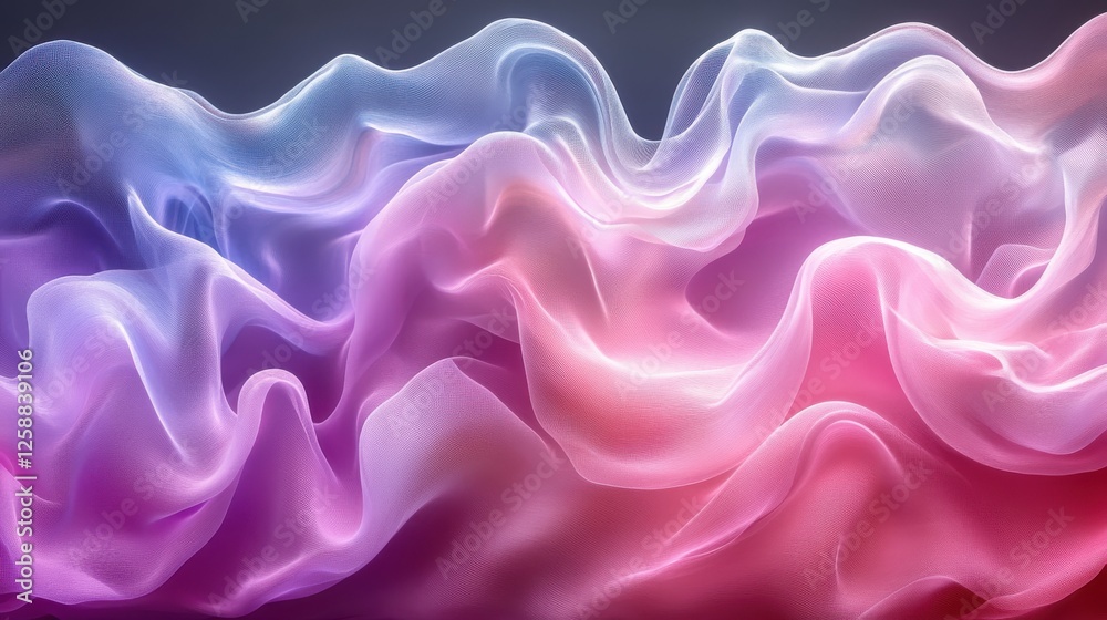 Soft Flowing Fabric Waves in Pastel Color Palette Abstract Design