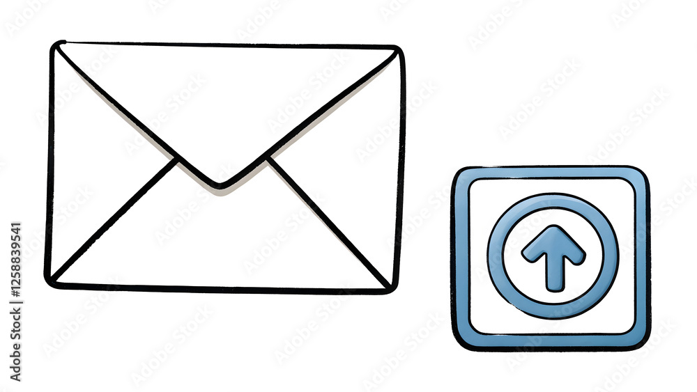 Letter envelope email icon doodle illustration ve Letter envelope email icon doodle illustration ve