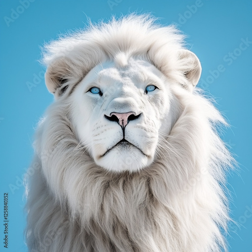 Majestic White Lion Portrait
