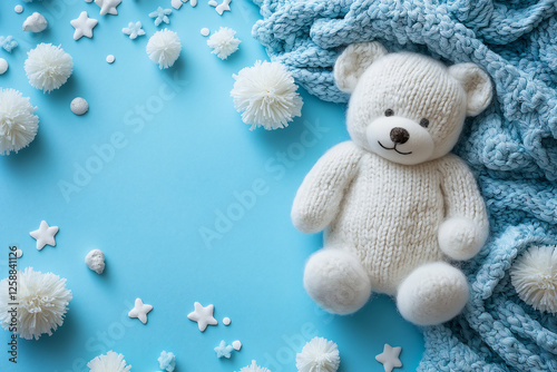Soft White Teddy Bear and Accessories