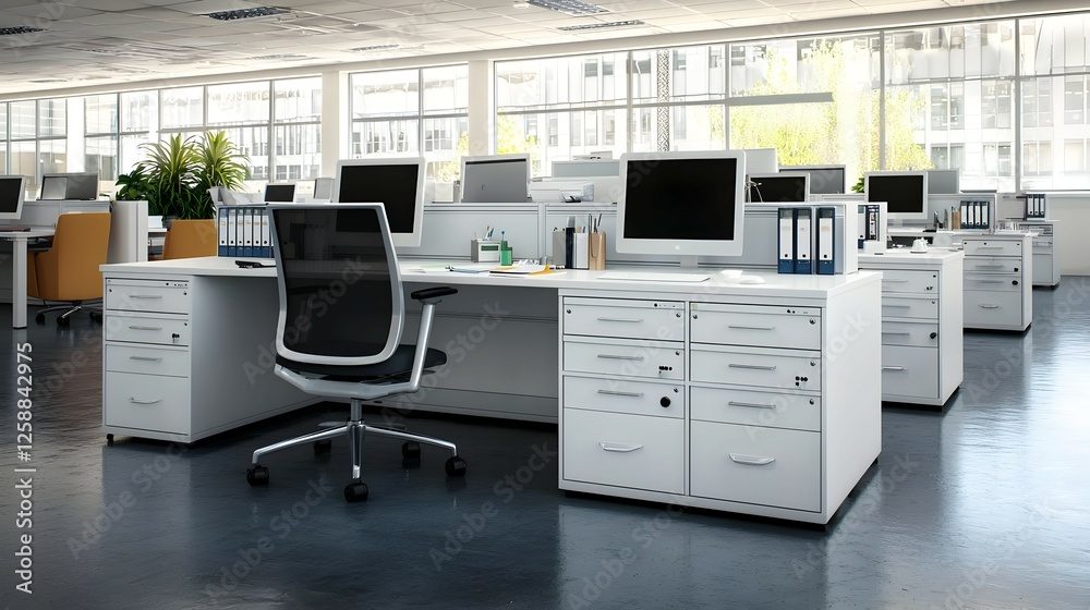 Modern Empty Office Space With Natural Light Modern Empty Office Space With Natural Light