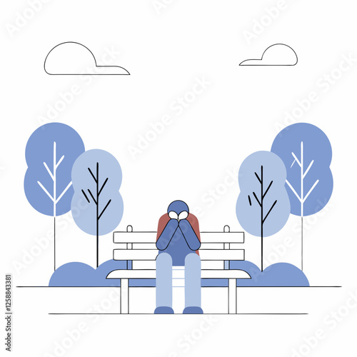 Minimalist Illustration of Depression