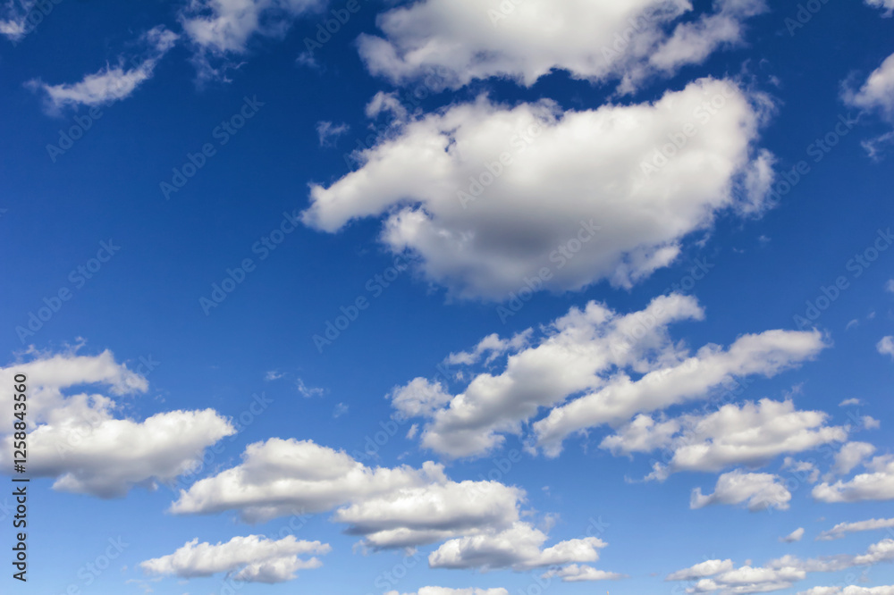 Blue sky in summer with medium sized cumulus clouds Blue sky in summer with medium sized cumulus clouds