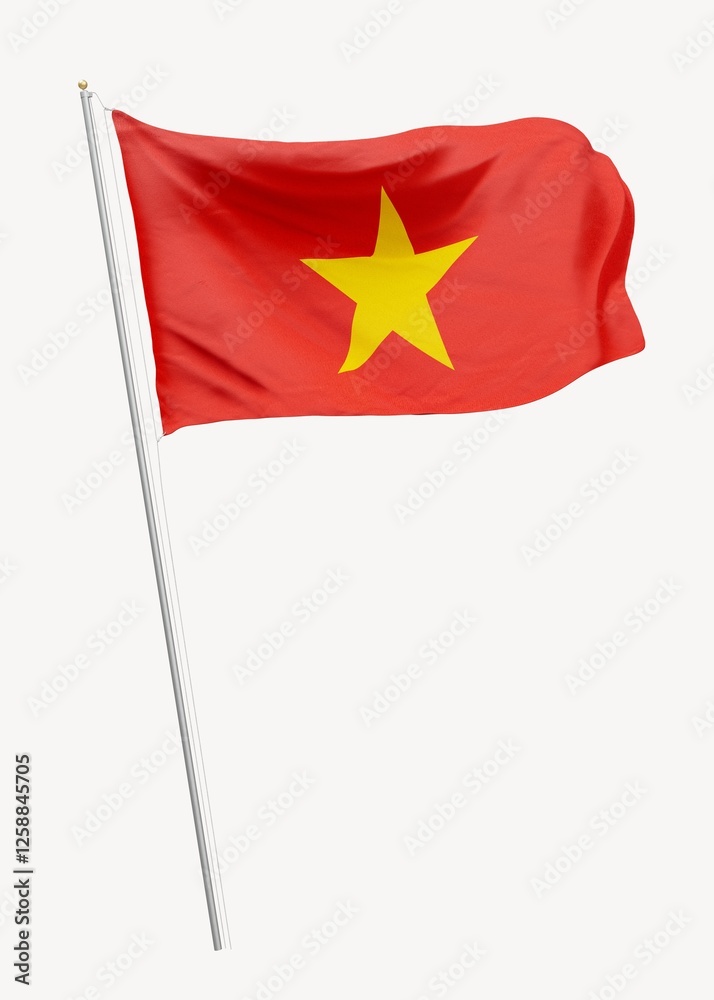Flag of Vietnam on pole Flag of Vietnam on pole