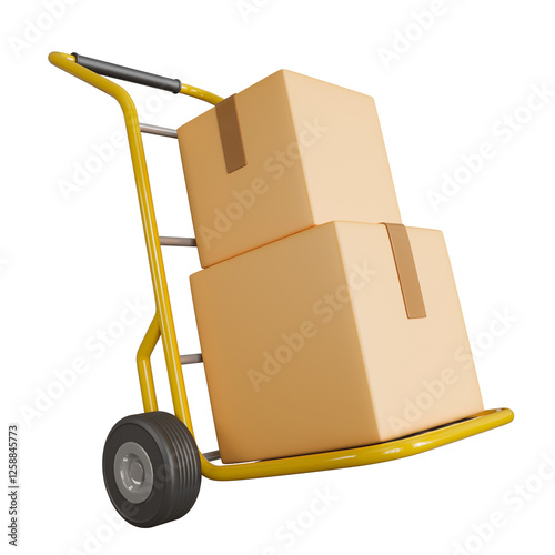 Naklejka Hand Truck with Boxes