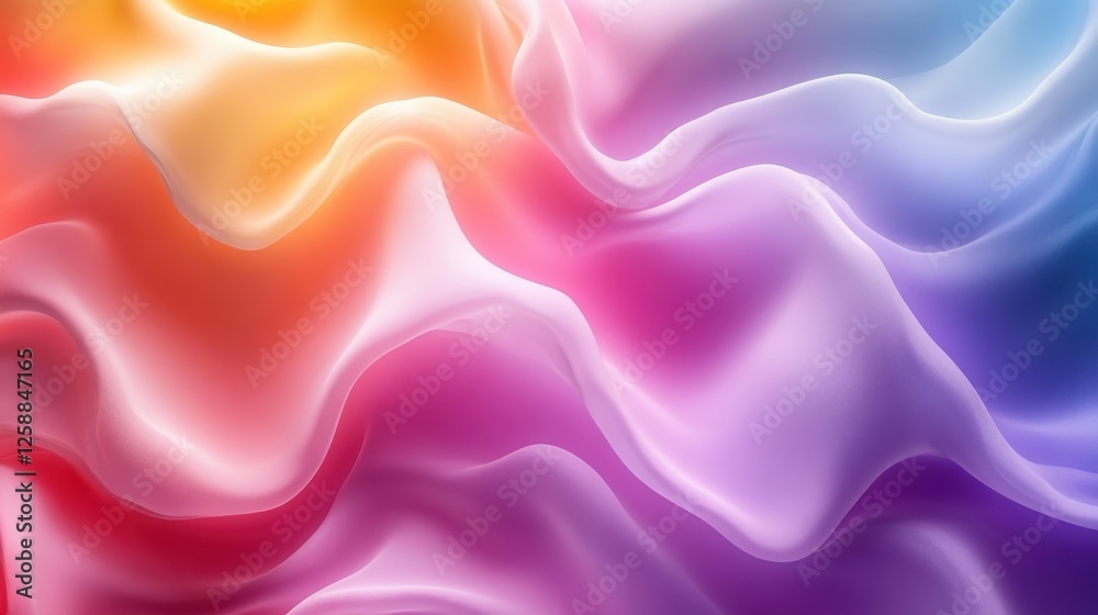 Obraz premium Vibrant Flowing Fabric Waves in Multicolored Shades of Silk