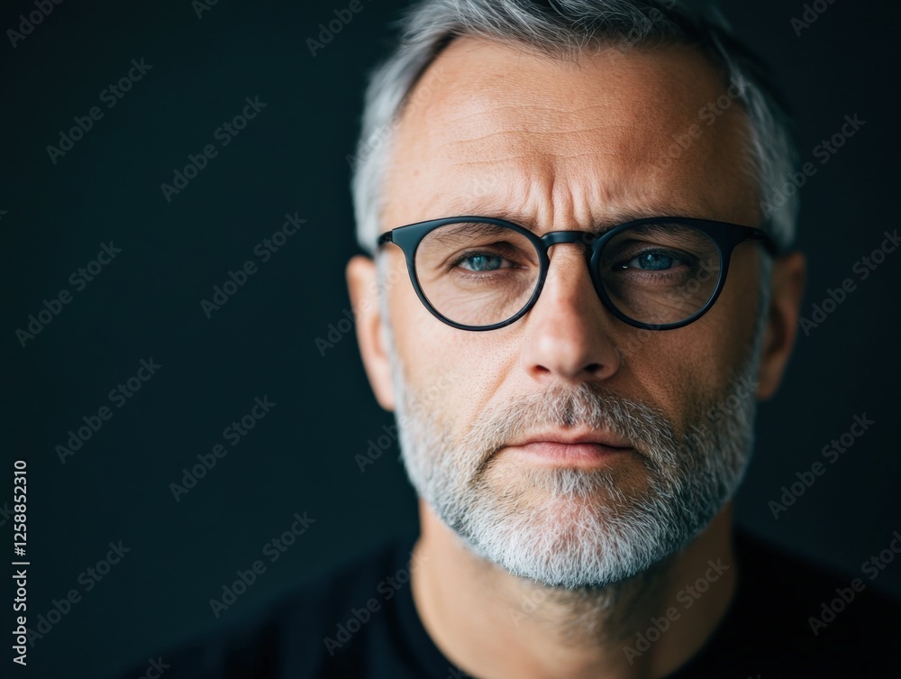 Portrait of a mature man with glasses Portrait of a mature man with glasses