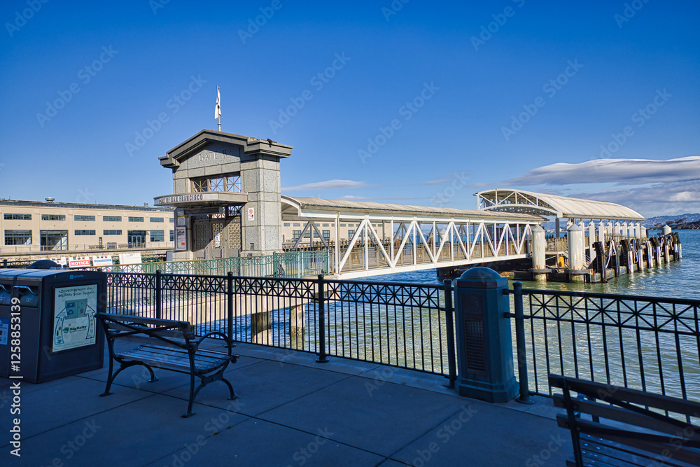 Gate B ferry terminal was built as part of the San Francisco ferry terminal and port in 1892.