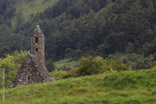 Monastery Glendalough in the county Wicklow on the green island