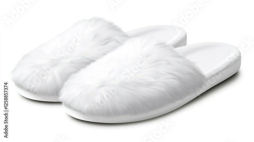 Plush White Slippers for Hotel Guest Comfort and Relaxation photo