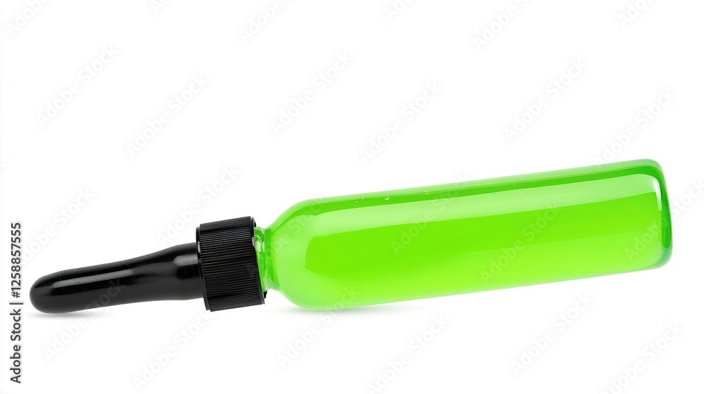 Green Glass Bottle with Black Dropper for Liquid Cleaner Use Green Glass Bottle with Black Dropper for Liquid Cleaner Use