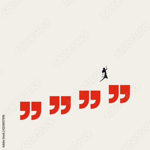 Business communication skills vector concept. Symbol of career growth, progress, success. Minimal design eps10 illustration