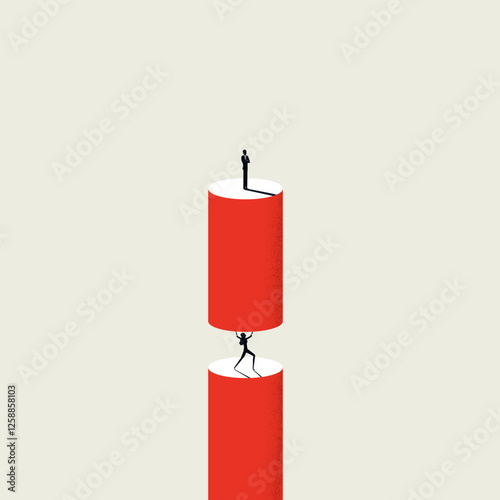Business gender inequality vector concept. Symbol of unequal opportunity, exploitation. Minimal design eps10 illustration.