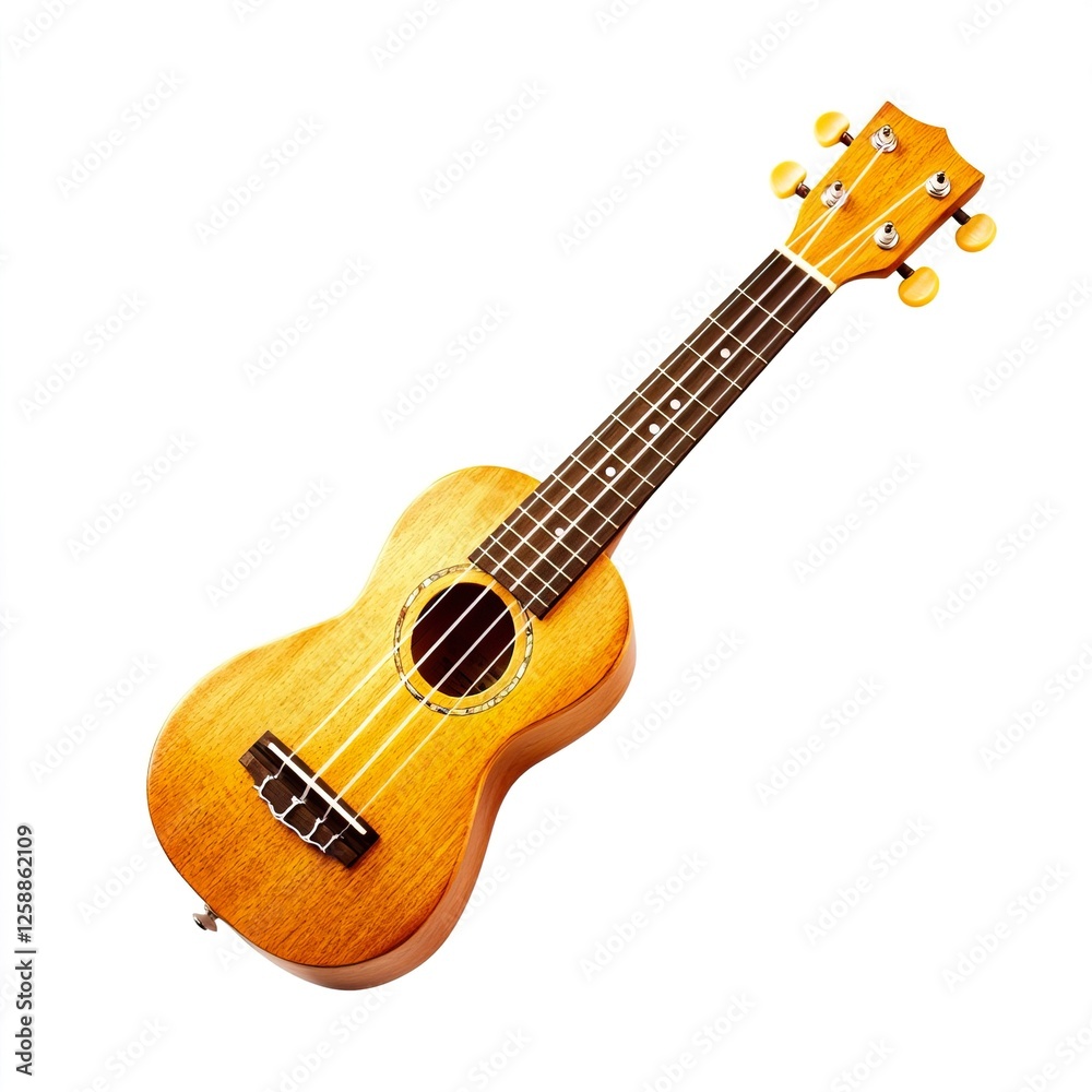 Fototapeta premium Ukulele Musical Instrument on White Background Isolated Image