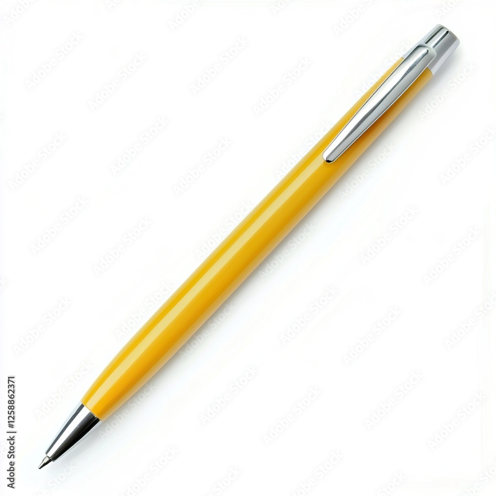 Yellow Marker Pen on White Background for Office Use and Design Yellow Marker Pen on White Background for Office Use and Design