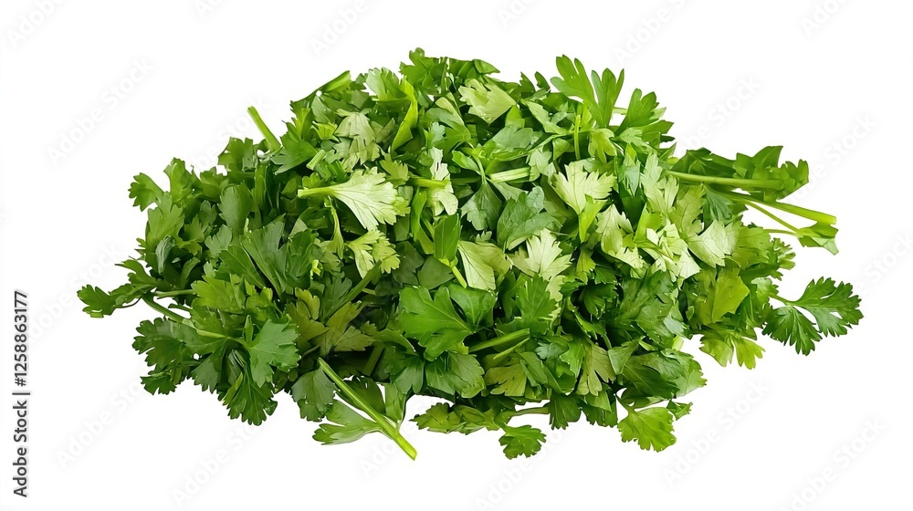 Fresh Chopped Cilantro and Parsley Isolated on White Background Fresh Chopped Cilantro and Parsley Isolated on White Background