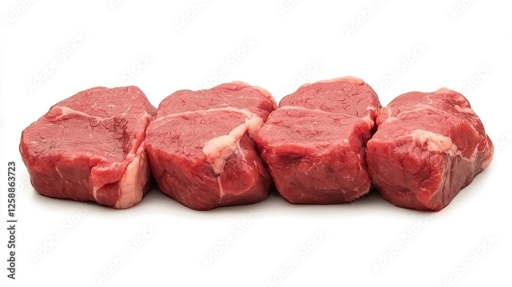 Fresh Beef Steak Cuts Isolated on Clean White Background Fresh Beef Steak Cuts Isolated on Clean White Background