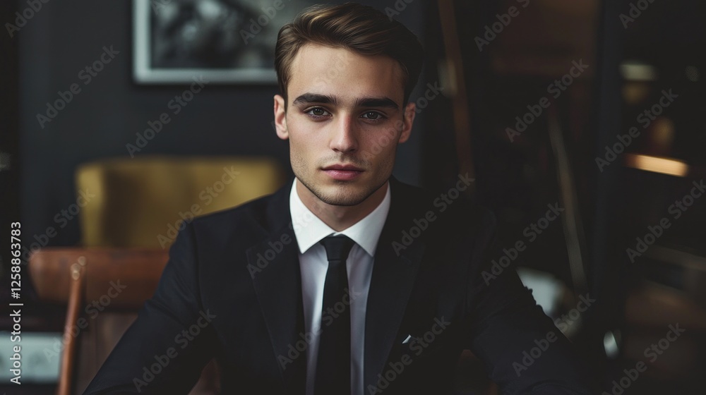 Portrait of a Confident Young Businessman in a Stylish Suit Portrait of a Confident Young Businessman in a Stylish Suit