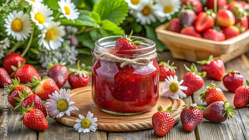 Wallpaper Mural Homemade Strawberry Jam in Glass Jar Torontodigital.ca