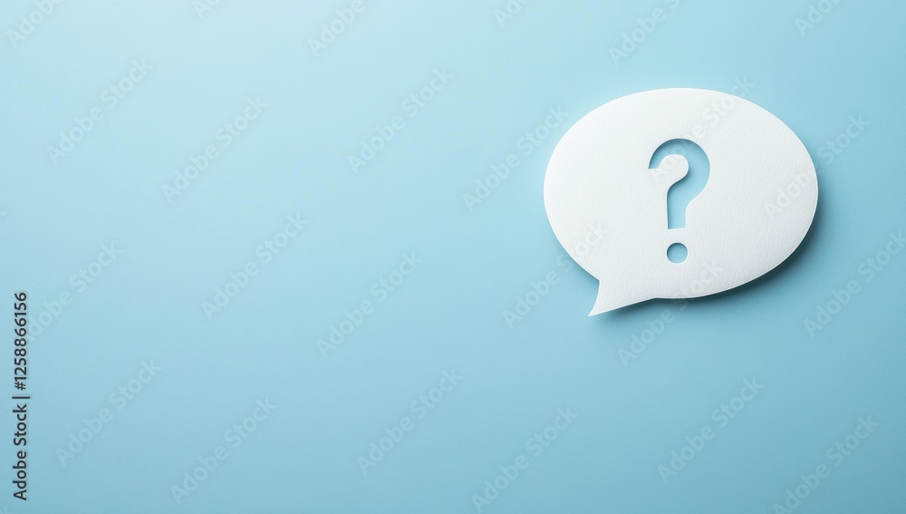A speech bubble with a question mark on a blue background, with a white paper cutout Generative AI A speech bubble with a question mark on a blue background, with a white paper cutout Generative AI