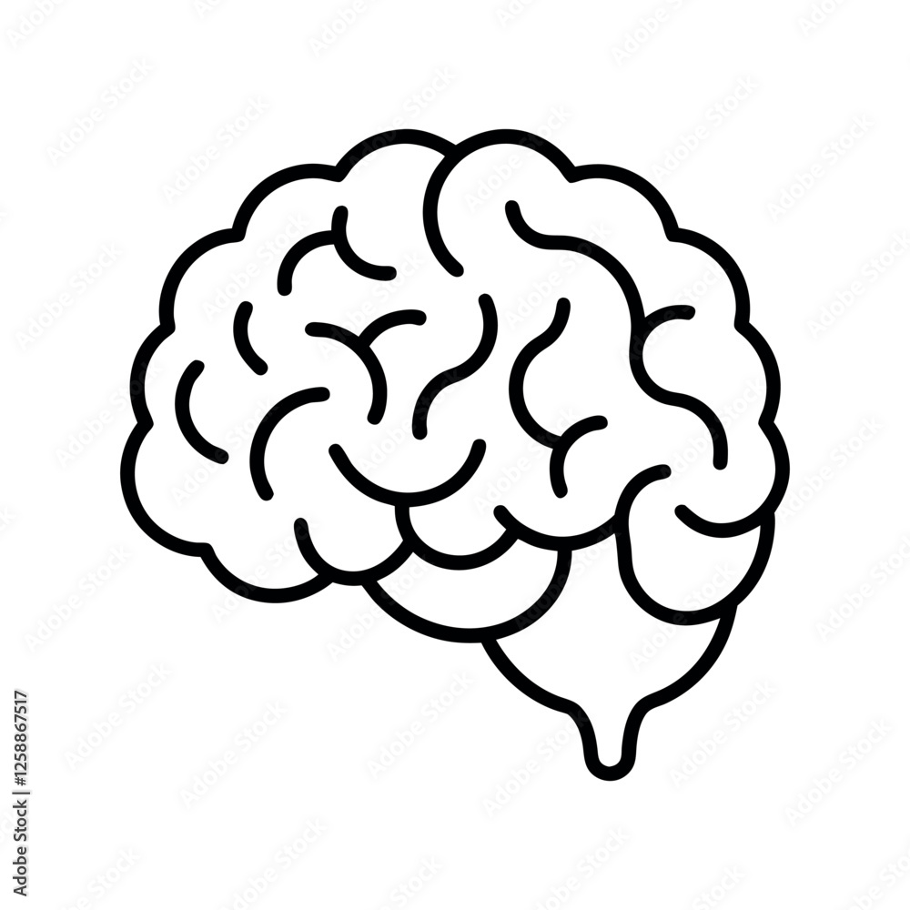 Creative Human Brain Line Art Vector for Logo Design Creative Human Brain Line Art Vector for Logo Design
