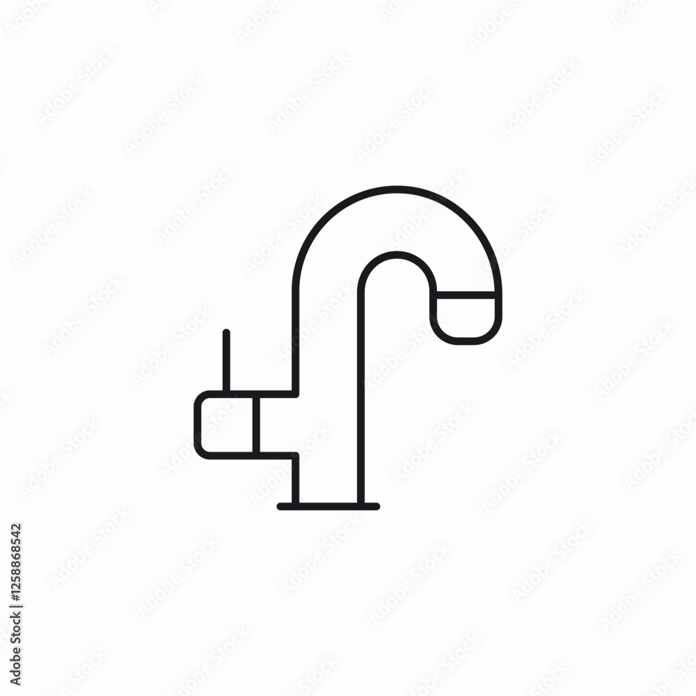 curved water tap icon sign vector curved water tap icon sign vector