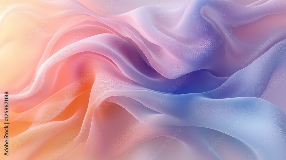 Smooth Colorful Fabric Waves in Soft Pastel Tones and Gradient Light Smooth Colorful Fabric Waves in Soft Pastel Tones and Gradient Light