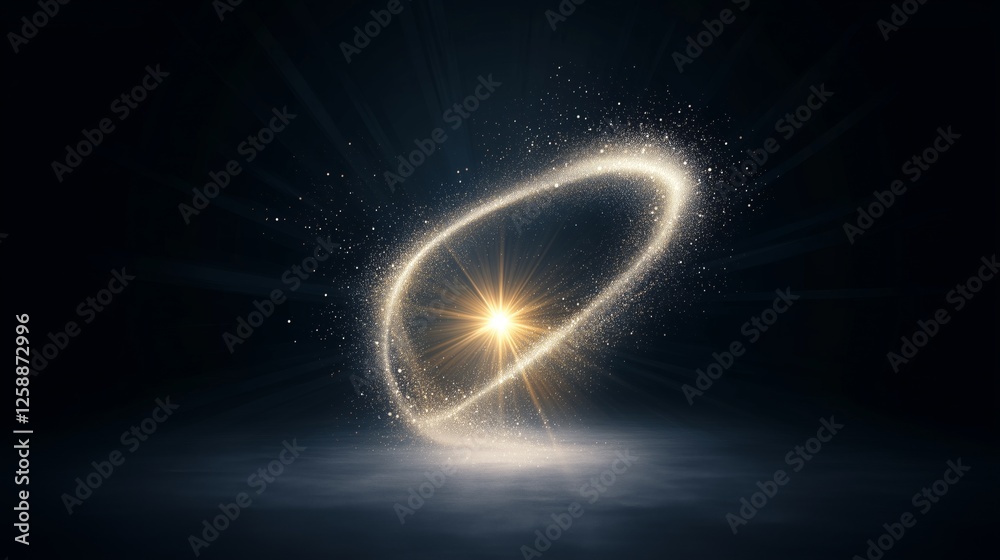 Obraz premium Bright flash of light isolated against a dark background creating a mystical cosmic effect in space-like environment