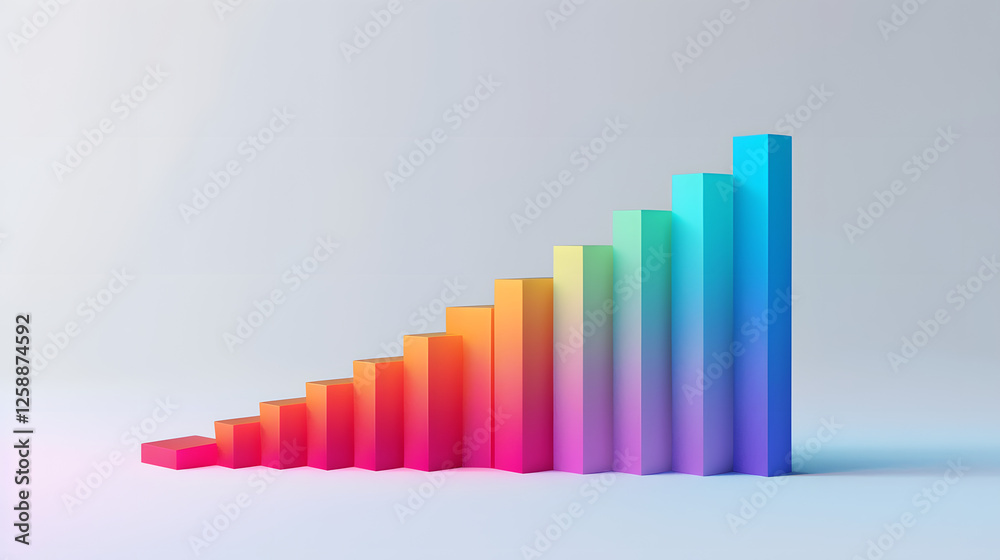 Fototapeta premium A professional growth chart displaying an upward trend, symbolizing success, progress, and financial growth. Perfect for business, finance, and market analysis visuals