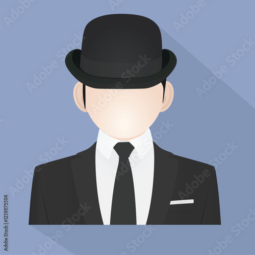 Agent in black suit. vector