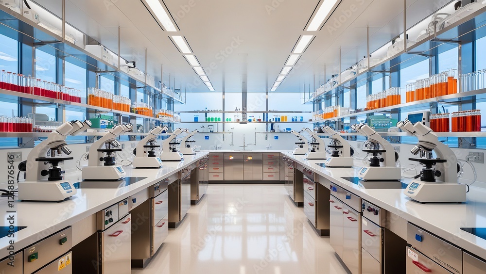 Obraz premium Futuristic High-Tech Science Laboratory Interior