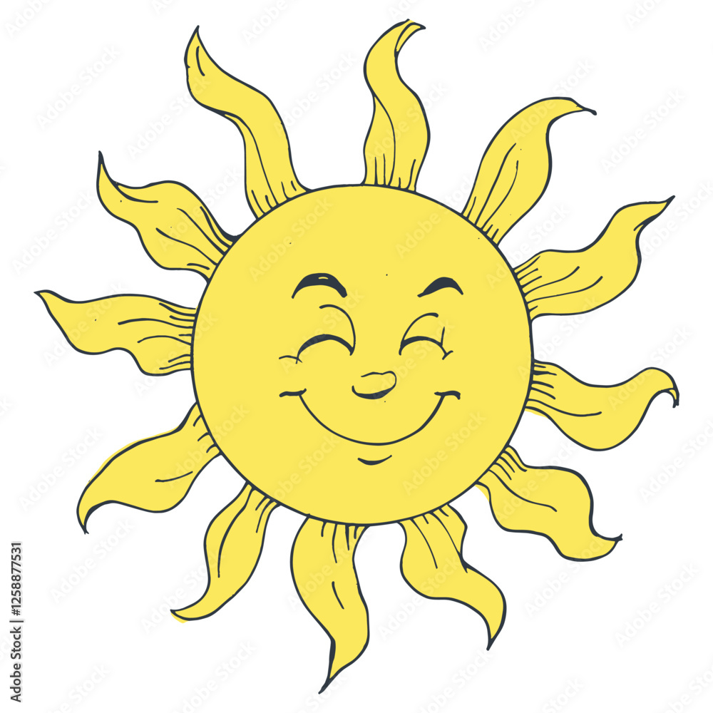 Sun illustration face sunflower vector Sun illustration face sunflower vector