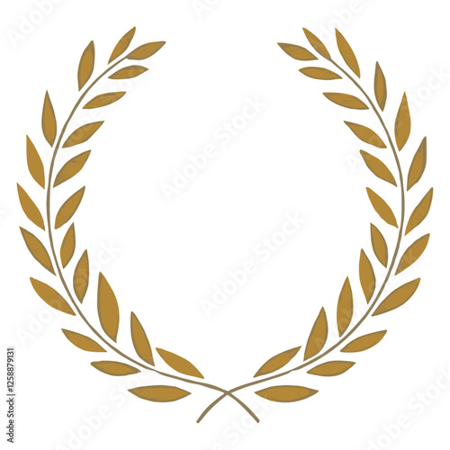 Gold laurel wreath golden design leaves vector