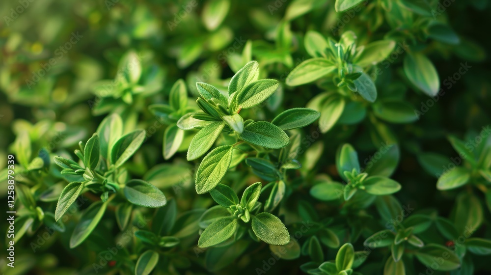 Studio background featuring a healthy, natural thyme plant for farming and organic produce. Closeup of this aromatic herb highlights its role in eco-friendly diets and agriculture Studio background featuring a healthy, natural thyme plant for farming and organic produce. Closeup of this aromatic herb highlights its role in eco-friendly diets and agriculture