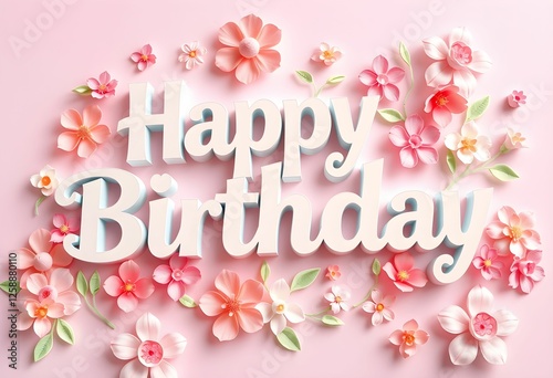 happy birthday card with flowers