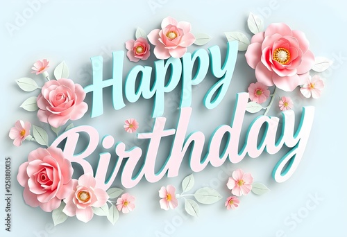 happy birthday card with roses