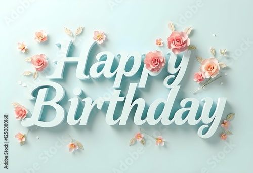 happy birthday card with flowers