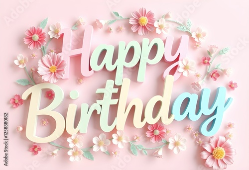 happy birthday card with flowers