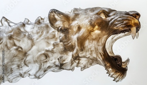 Abstract Roaring Tiger Head Profile Art