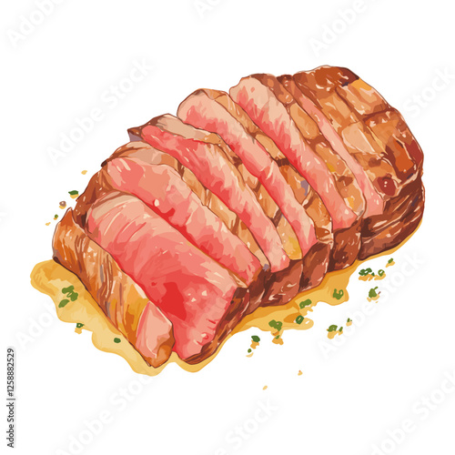 Sirloin Steak illustration steak food vector