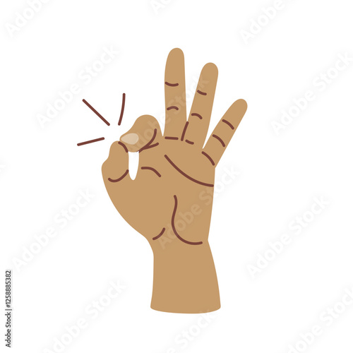 Hand OK gesture, accepting, approving, agreeing. Okay fingers sign. positive signal of satisfaction